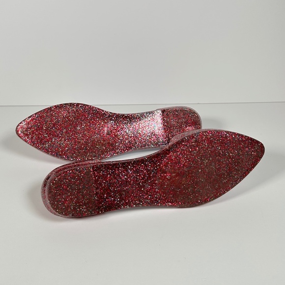 Jeffrey Campbell Jelly Love Pink Glitter Pointed Ballet Flat Shoe - Picture 7 of 7
